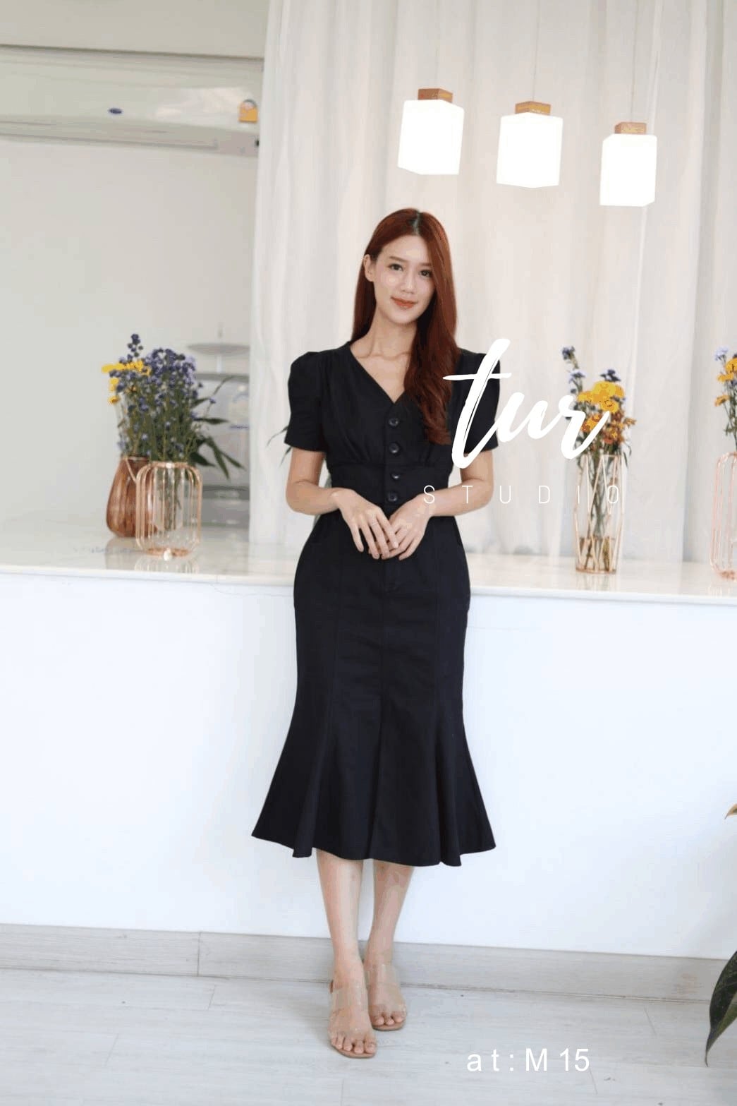 ชุดเดรสสีดำ เดรสทรงหางปลาใครใส่คือหุ่นดี s-xl