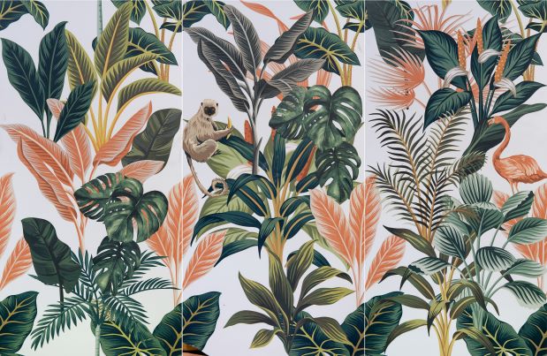 กระเบื้องภาพชุดลายดอกไม้ใบไม้ 60x120cm ทรอปิคอลดรีม6-A (TROPICAL DREAM6-A)