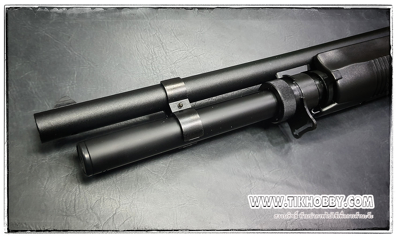 ปืนลูกซอง ปืนอัดลมชักสปริง M3 Super90 Pump Action Shotgun ลำกล้องยาว สีดำ งาน Tokyo Marui