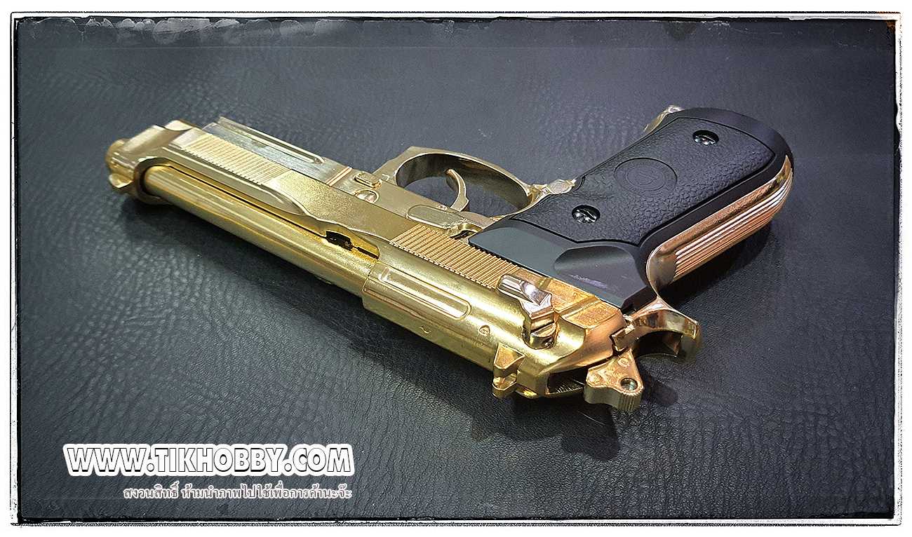 ปืนสั้นระบบแก๊สโบลว์แบล็ค รุ่น M92 (M9A1)สีทอง เทารัส DB736GD จาก Double Bell
