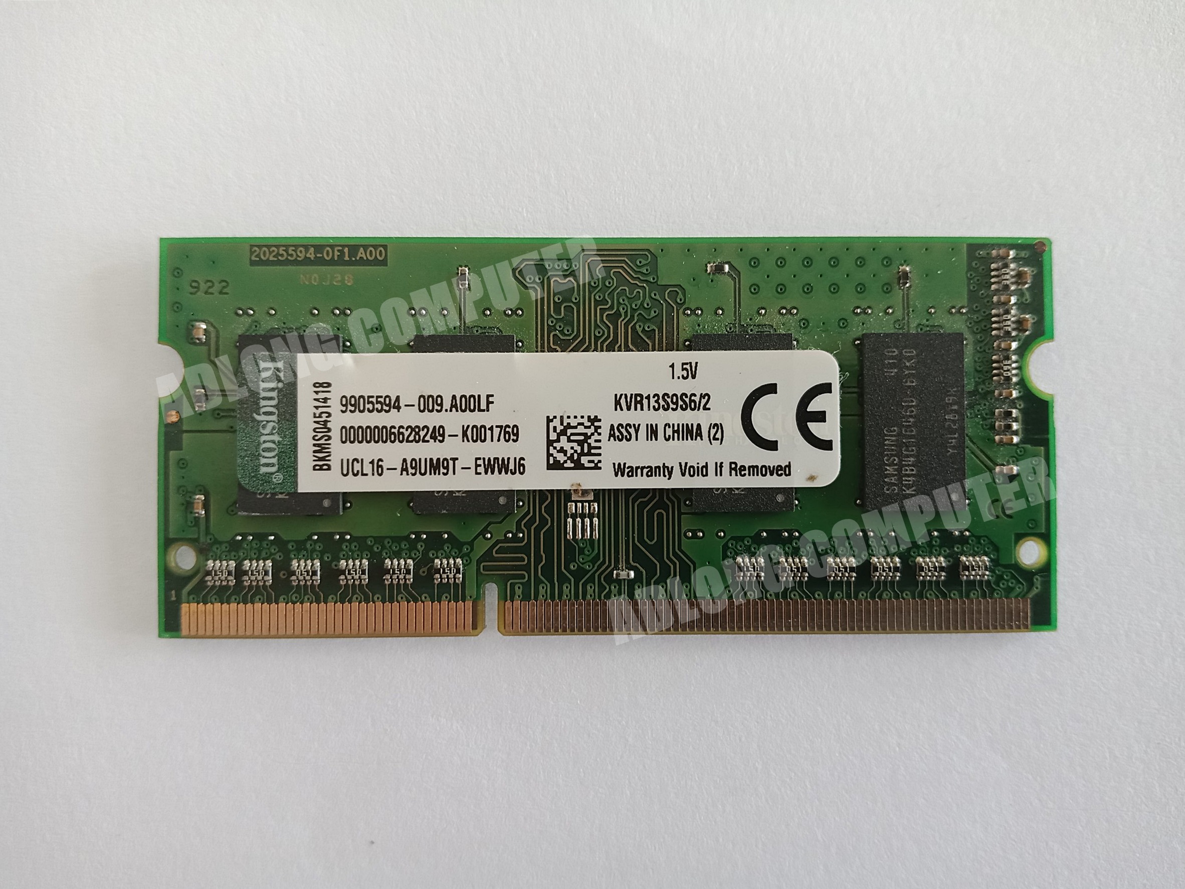 แรมโน๊ตบุ๊ค DDR3/2GB bus 1333 Kingston