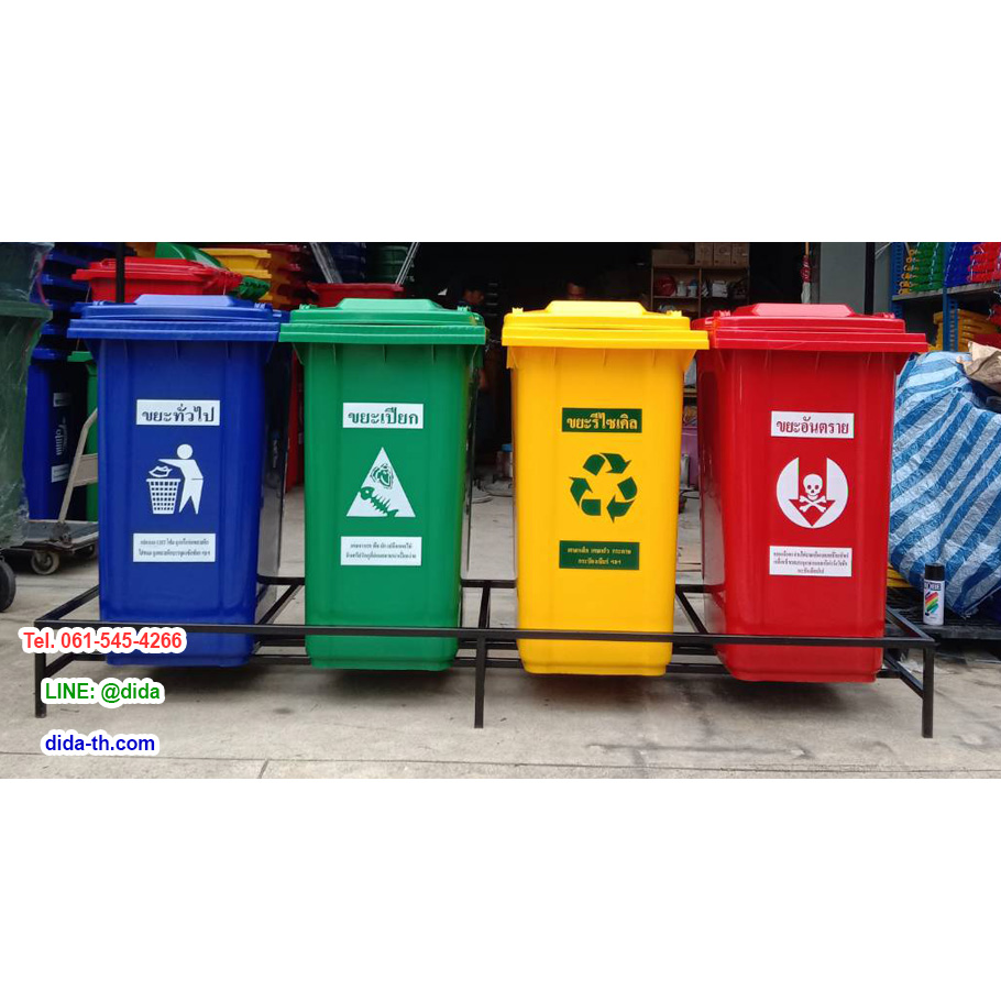 แท่นวางถังขยะ กทม. 120 ลิตร ขนาด 1 ช่อง ไม่มีป้ายแผงหลัง
