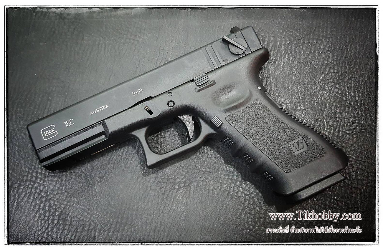 ปืนสั้น อัดแก๊ส Glock18C Gen3 Full Auto สไลด์เหล็ก จากค่าย WE