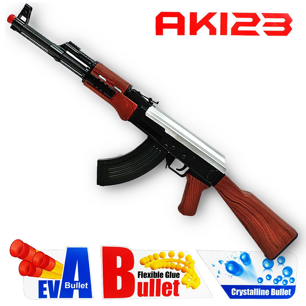 ปืนของเล่น ปืนอัดลม ทรงAK สีดำน้ำตาล ขนาดยาว 73cm