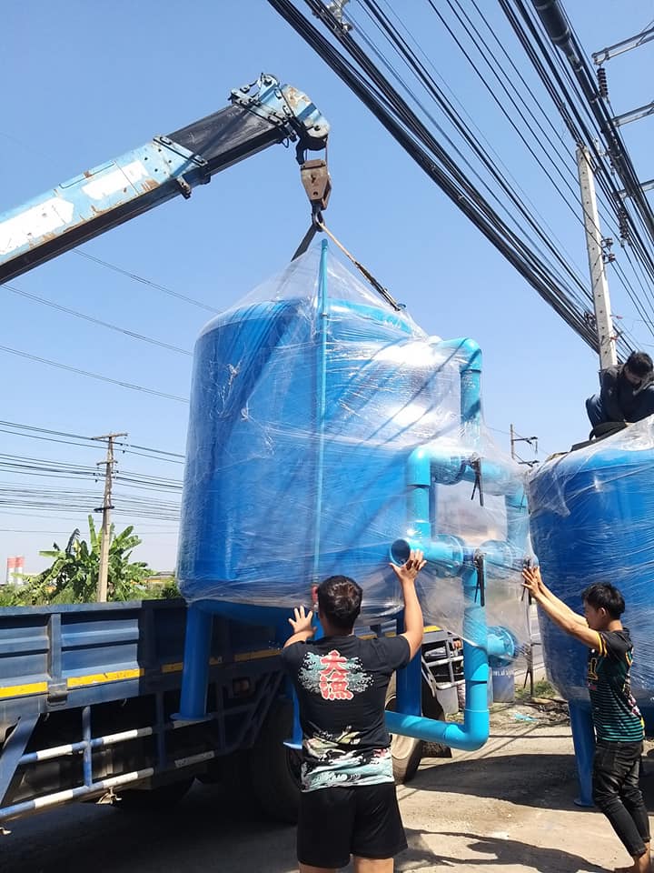 ถังกรองเหล็กขนาด24นิ้ว (60cm. x 150cm. x 4.5 mm.)สำหรับกรองน้ำดาดาล