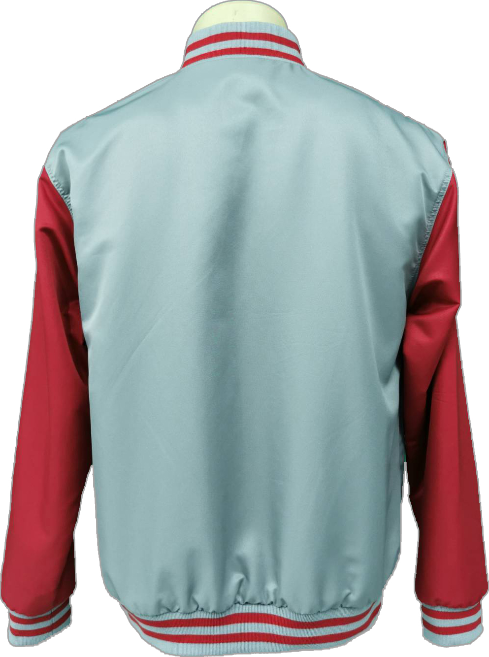 Baseball Jacket 6702 เสื้อแจ็คเก็ตเสื้อแจ็คเก็ตสีเทาแขนสีแดงสไตล์เบสบอล