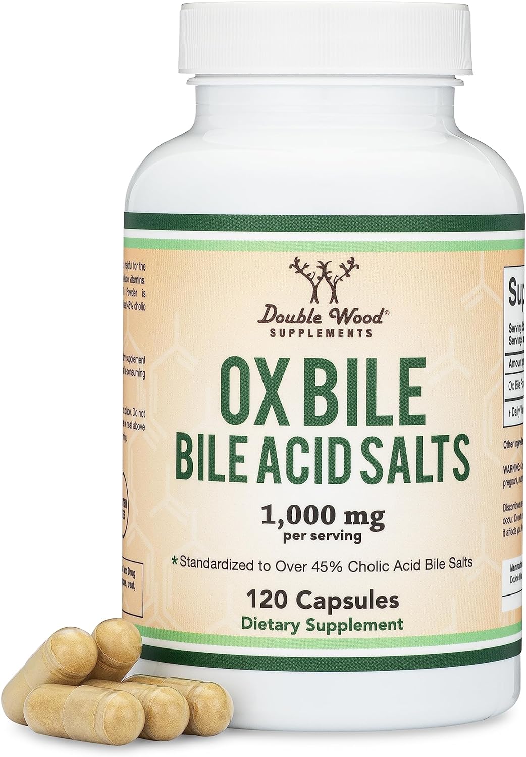 Double Wood Ox Bile Acid Salts 1000 mg 120 caps