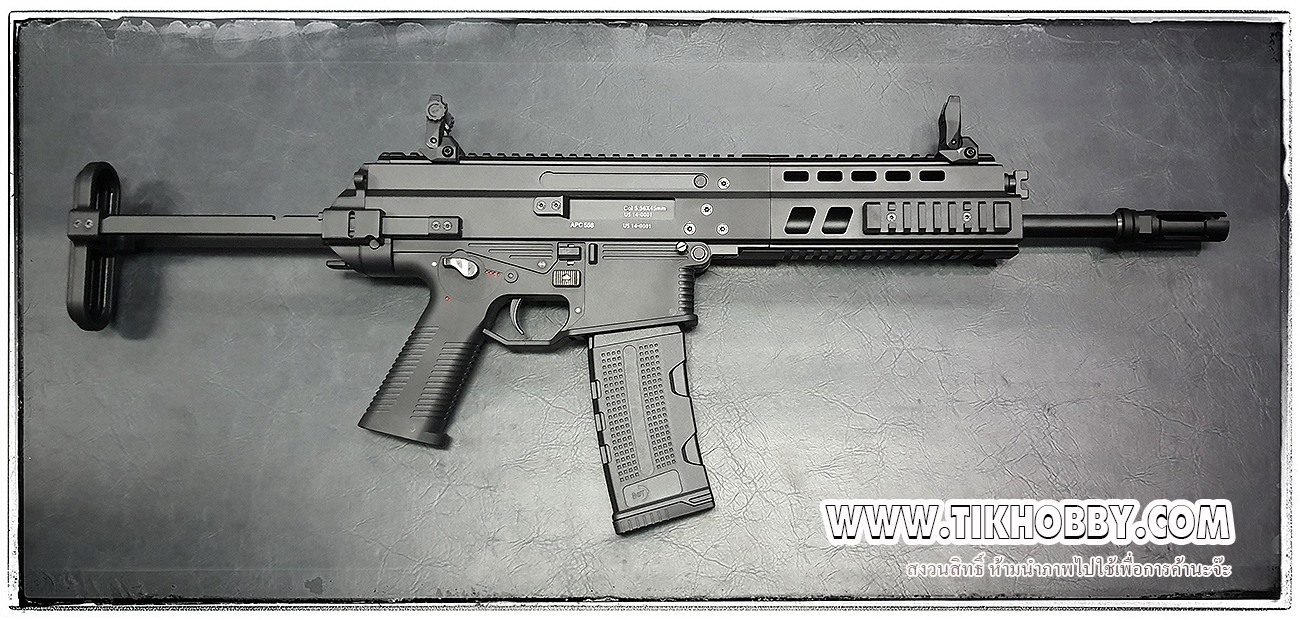 ปืนอัดลมระบบไฟฟ้า รุ่น APC556 สีดำมามาเฉพาะปืน+แม๊ก จาก Double Eagle
