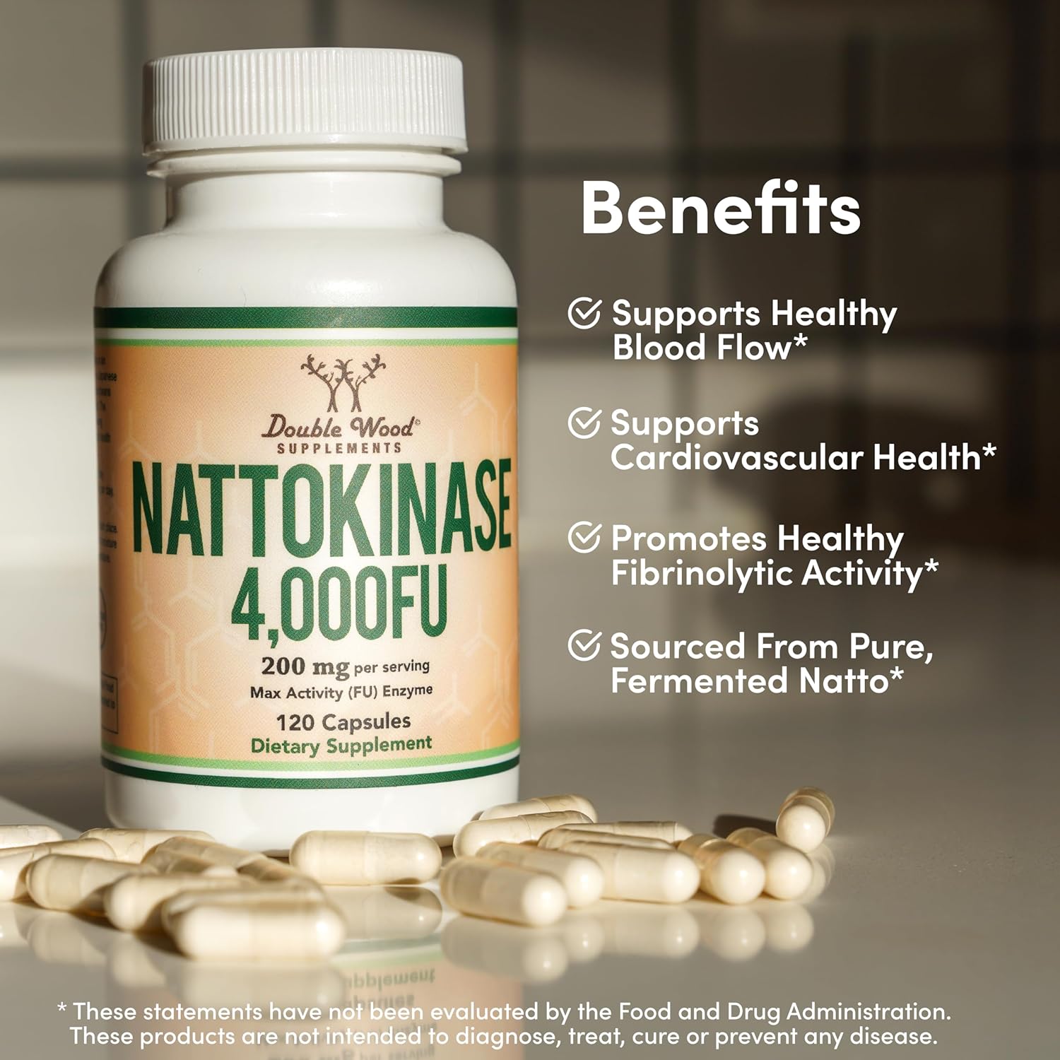Double Wood Nattokinase 4000 FU 200 mg 120 caps