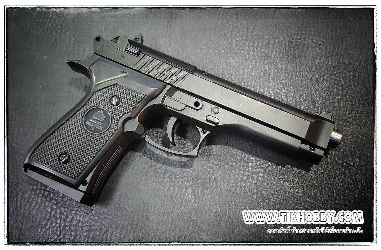 ปืนอัดลมแบบชักยิงทีล่ะนัด M92 (Bell602) ตัวนี้มียิงลายตรงสไลด์ปืน