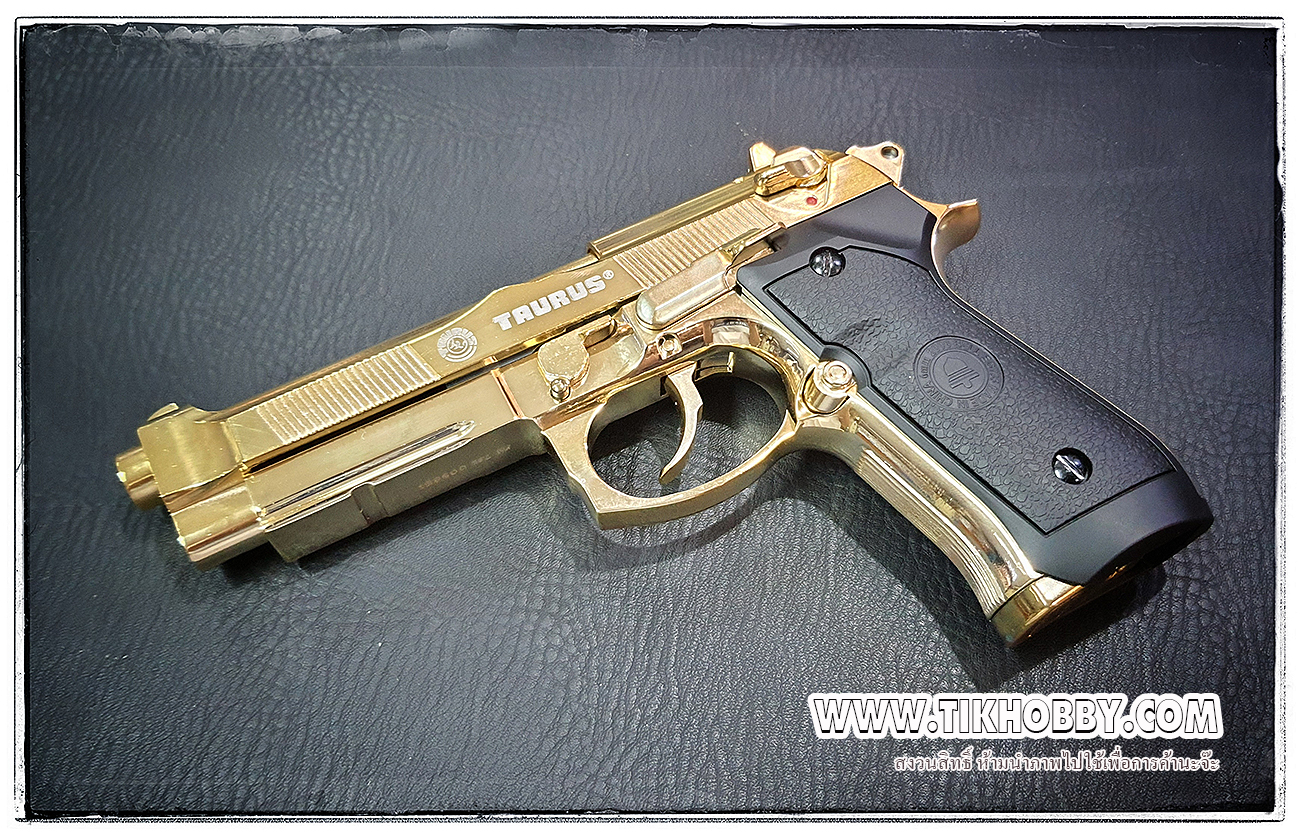 ปืนสั้นระบบแก๊สโบลว์แบล็ค รุ่น M92 (M9A1)สีทอง เทารัส DB736GD จาก Double Bell