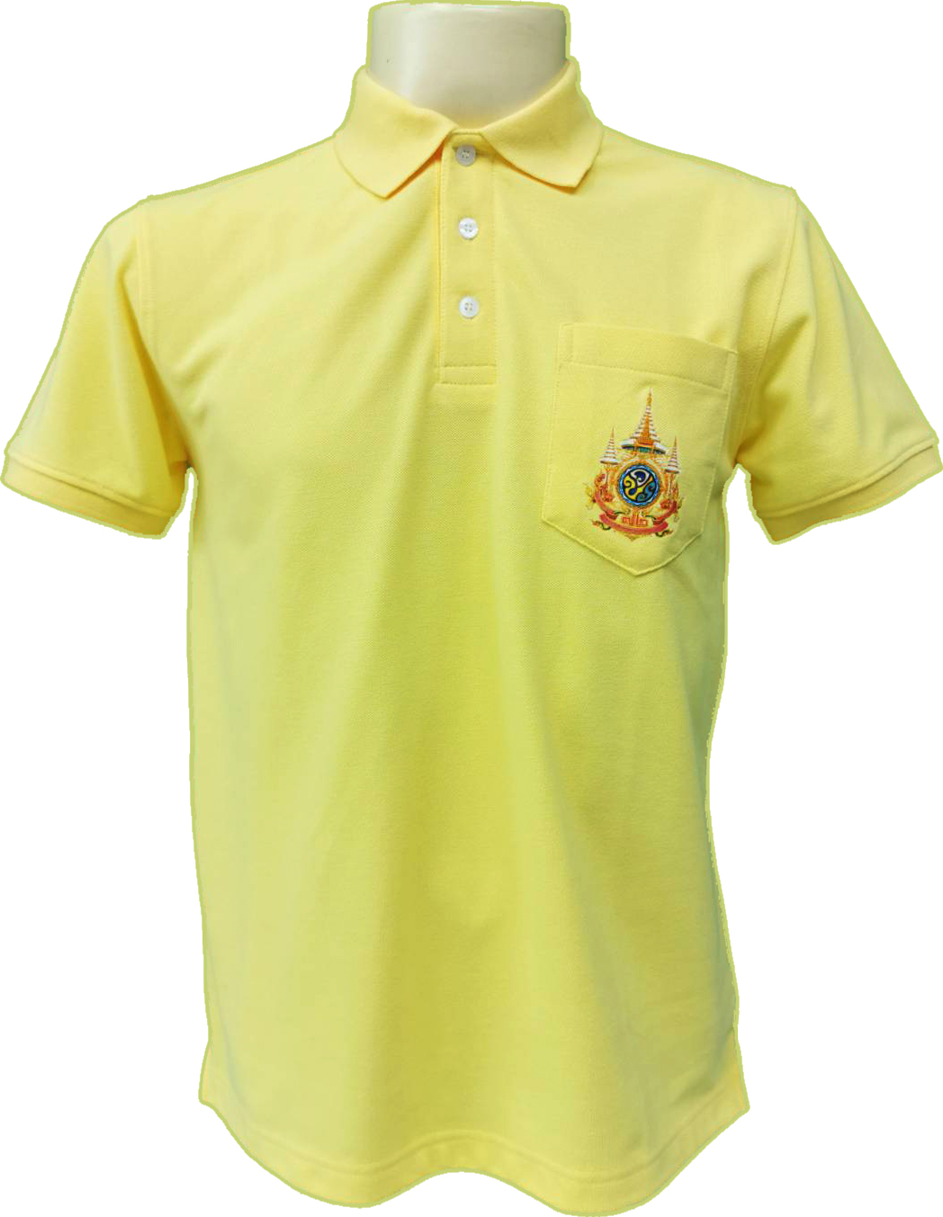 Polo Shirt TC Lacoste สีเหลือง ผู้ชาย ตราสัญลักษณ์ 72 พรรษา ร.๑๐