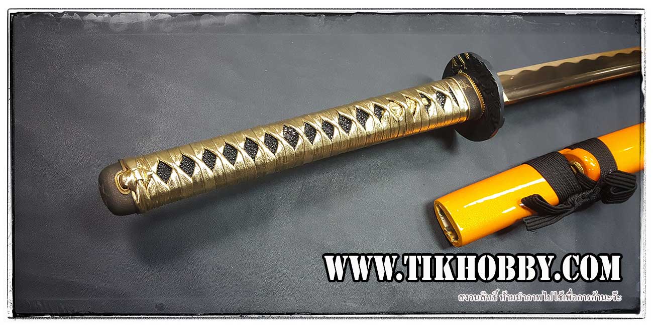 ดาบซามูไร เปิดคม เหล็ก 1040 กระเบนแท้ รหัสความสวย 9251-B