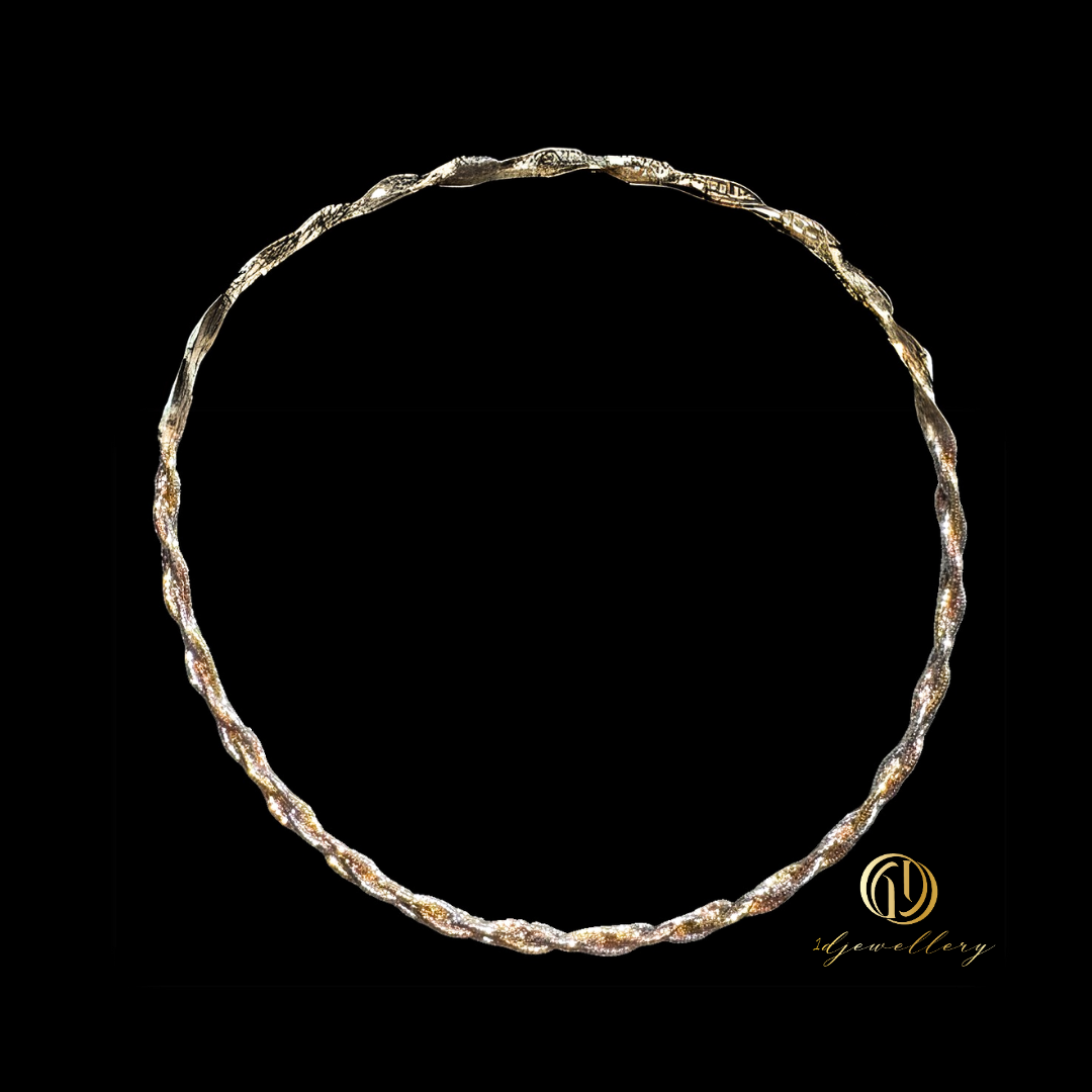 1D Jewellery สร้อยคอเงินแท้ 925 ชุบโรเดียม 3 กษัตริย์ แบบเกลียว 3 เส้น
