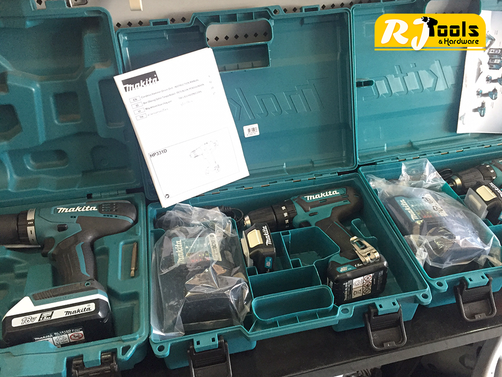 สว่านกระแทกไร้สาย Makita HP331DWYE พร้อมแท่นชาร์จ + แบต Li-ion 12V Max 2 ก้อน