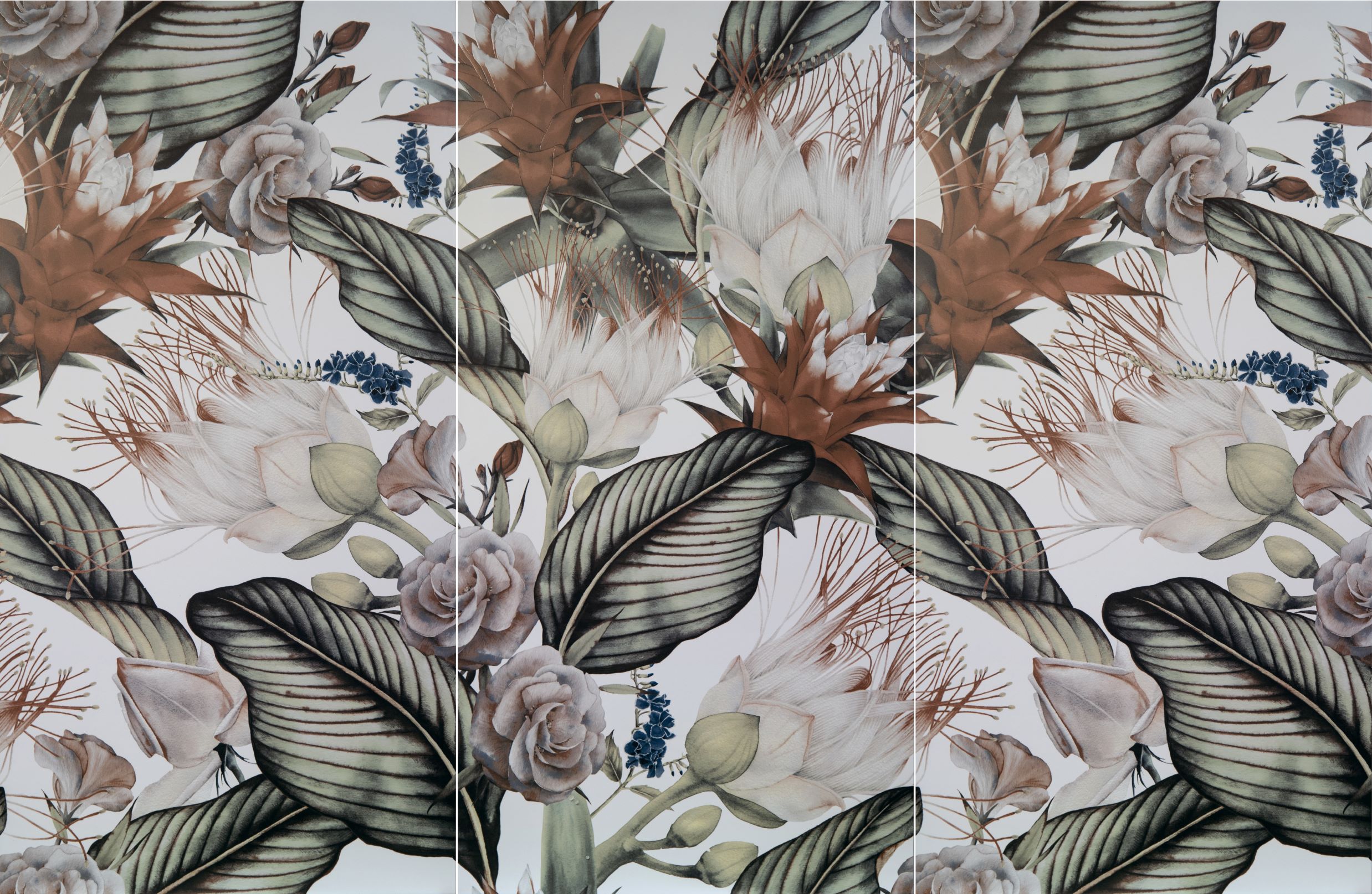 กระเบื้องภาพชุดลายดอกไม้ใบไม้ 60x120cm ทรอปิคอลดรีม4-A (TROPICAL DREAM4-A)