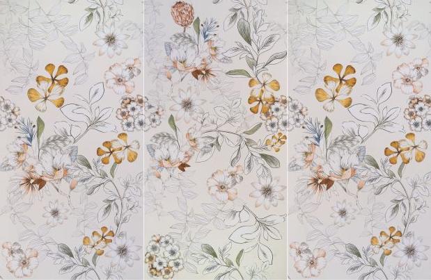 กระเบื้องภาพชุดลายดอกไม้ใบไม้ 60x120cm ฟลอรัลแฟนตาซี3-A (FLORAL FANTASY3-A)