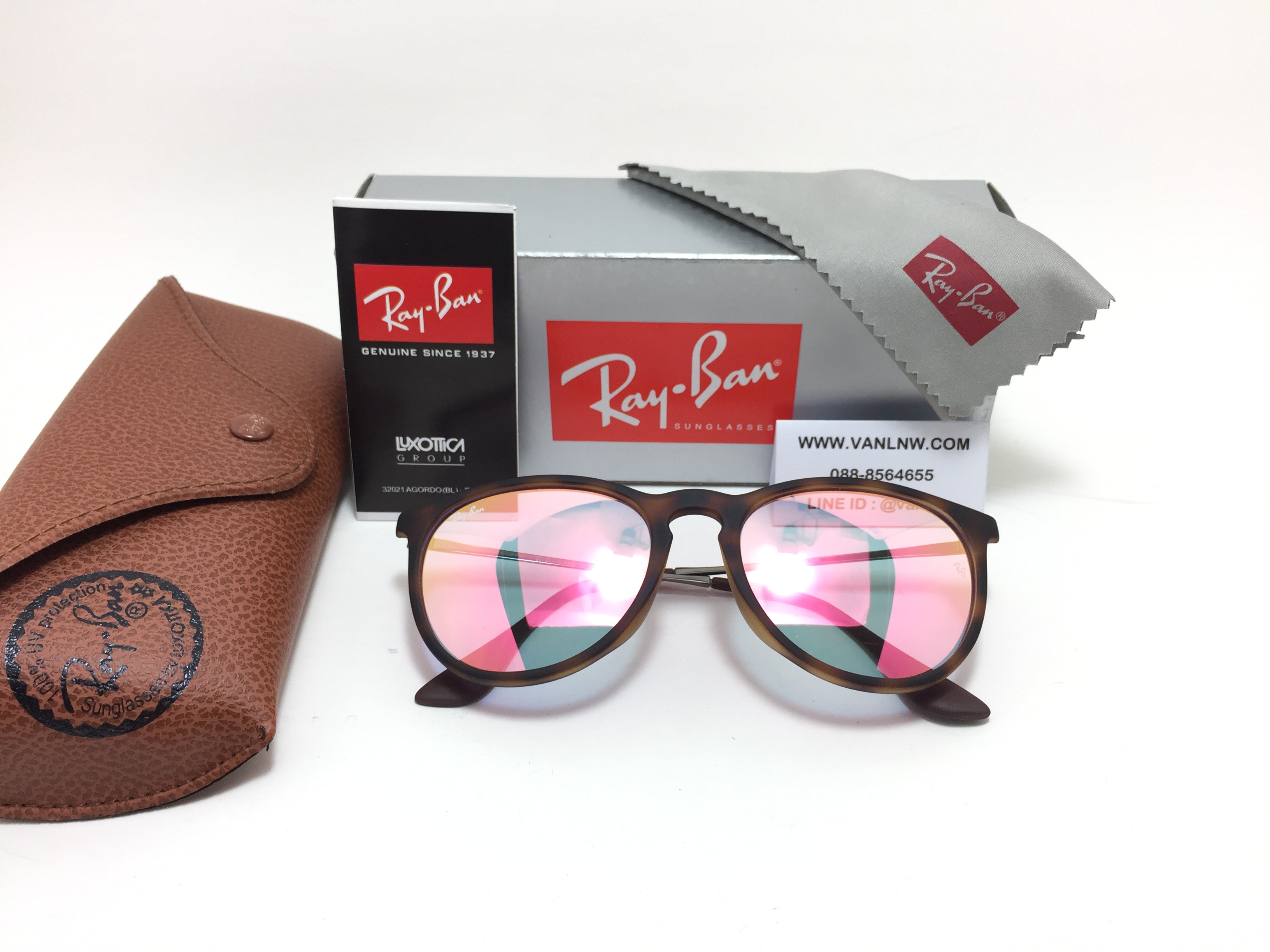แว่นกันแดด Rayban RB4147 Erika 865/Z2 55-148 <ปรอทชมพู>