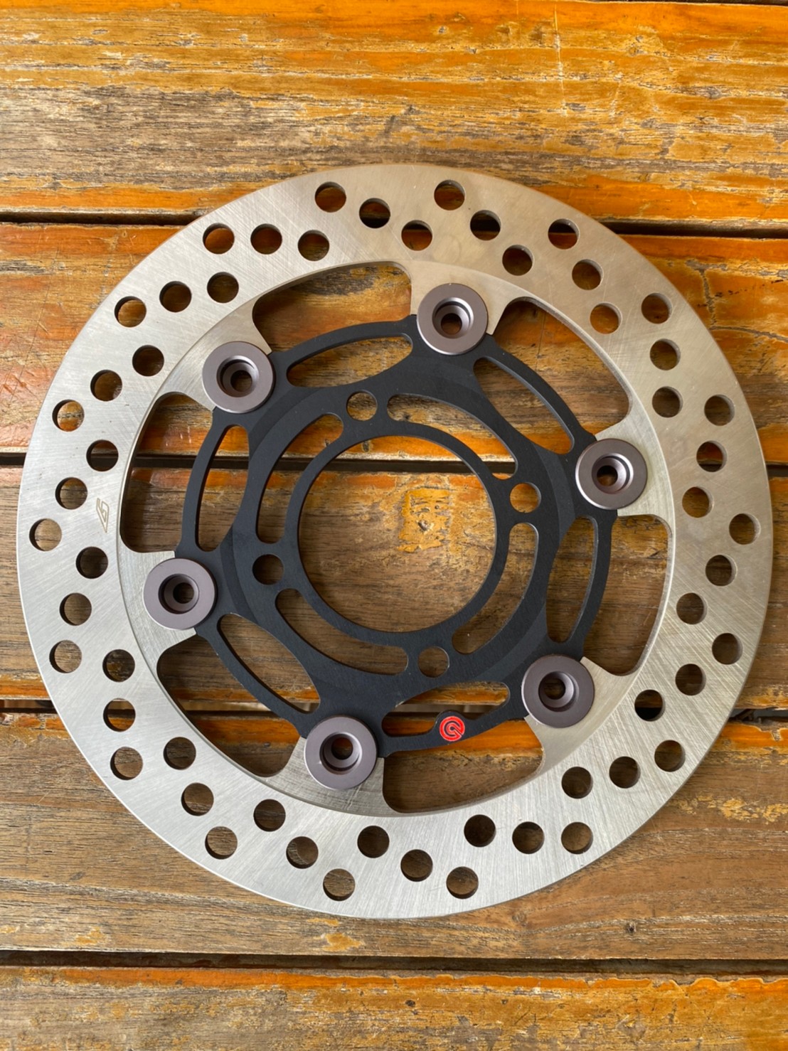 สเปเซอร์รองจาน ลายดาว เวฟ125 R/125S/125บังลม (สีเงิน) สเปเซอร์4ออก4 NUI Racingแท้100% + จาน220 งานแบมโบ้ ครบชุด