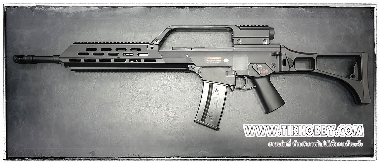 ปืนอัดลมไฟฟ้า G36K WITH BLACK ALUMINUM GUARDAMANS จาก Golden Eagle (6695)