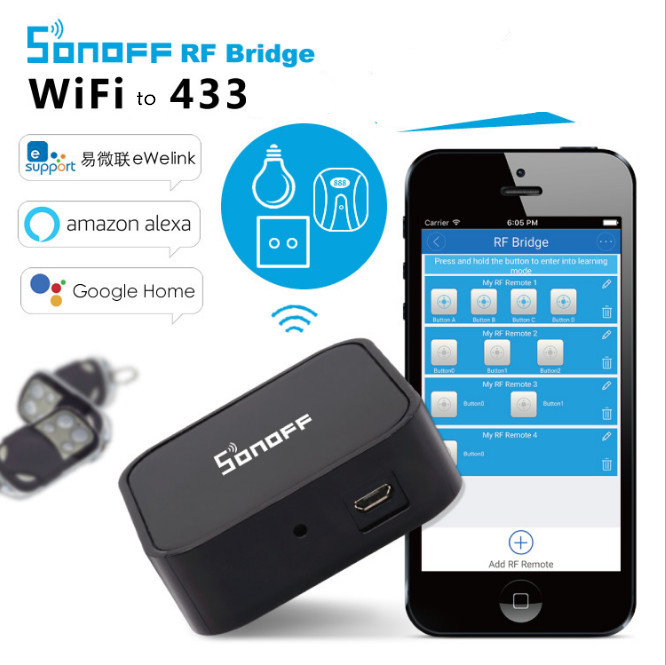 Sonoff RF 433MHz Bridge (ใช้งานกับอุปกรณ์ Sonoff Door and Motion Sensor )