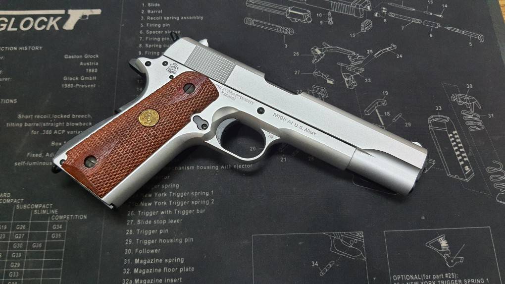 (มือ2) ปืนสั้น 1911 Silver มีมาร์คกิ้ง รุ่นR31 งานArmy สภาพสวย