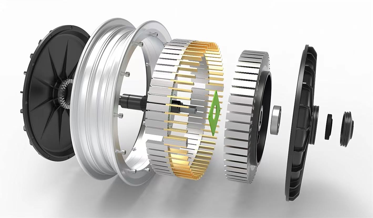 Tingtong PMSM Hub motor include Temp sensor and Encoder sensor 5kw 7kw 10kw till 37kw
