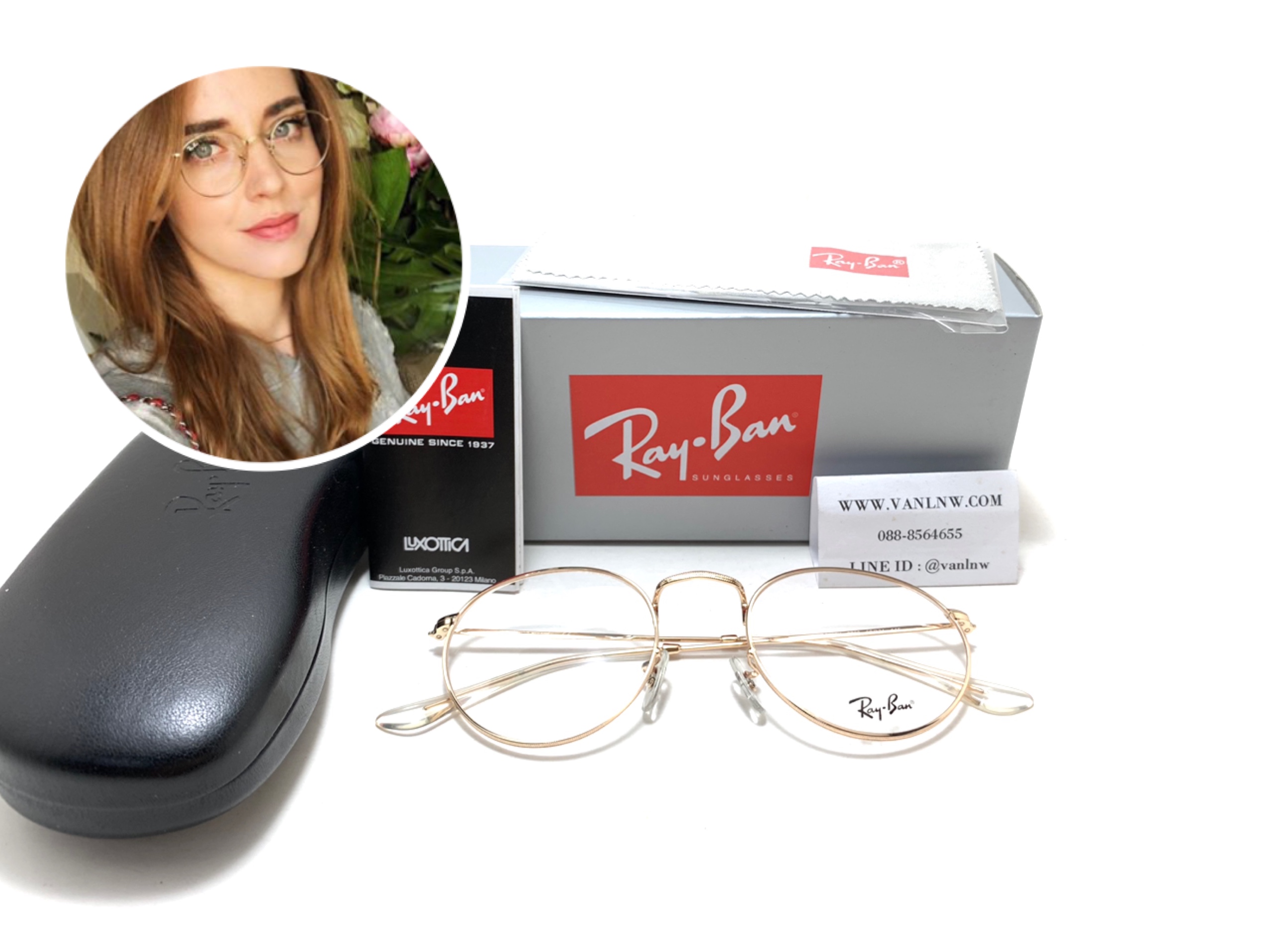 แว่นสายตา RayBan RX3447V Round Metal 2703 50-21 145 <ทอง>