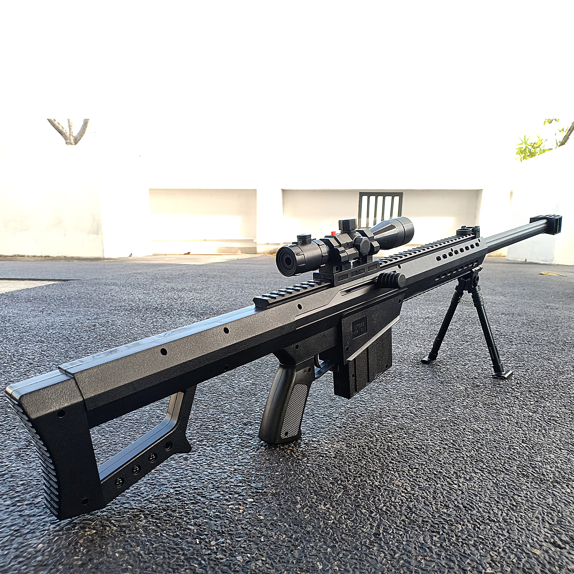 ปืนของเล่น ปืนอัดลม ทรงบาร์เลต สีดำ ขนาดยาว 90cm