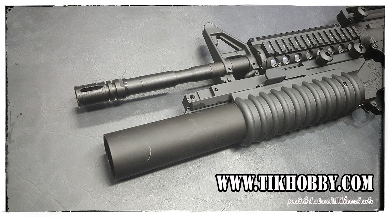 ปืนไฟฟ้า จาก E&C รุ่น 707 S4 งาร Cyber Gun (E&C308+M203 Long ยึดราง)