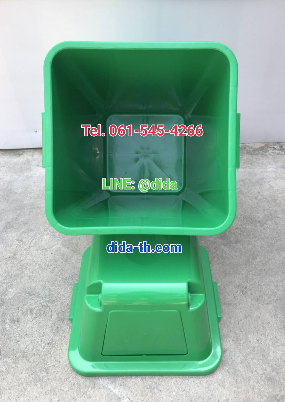 ถังขยะพลาสติก ทรงเหลี่ยม แบบไม่มีล้อ 120 ลิตร