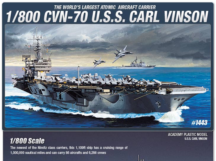 เรือบรรทุกเครื่องบิน CARL Vinson CVN-70 (1/800) Academy (AC 14209)(1443)