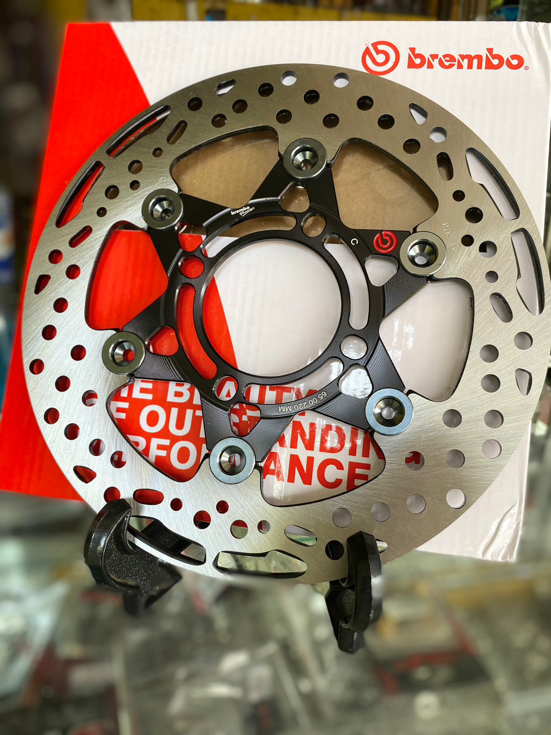 Hot sale 💥 จานลายดาวโบ้ CNC ดำหมุดเทาโลโก้แดง จานเบรค220มิล งาน10A ใส่ PCX / WAVE / DREAM พร้อมส่ง หนา ทนทาน จานดิสก์เบรค จานเวฟ110i จานเวฟ