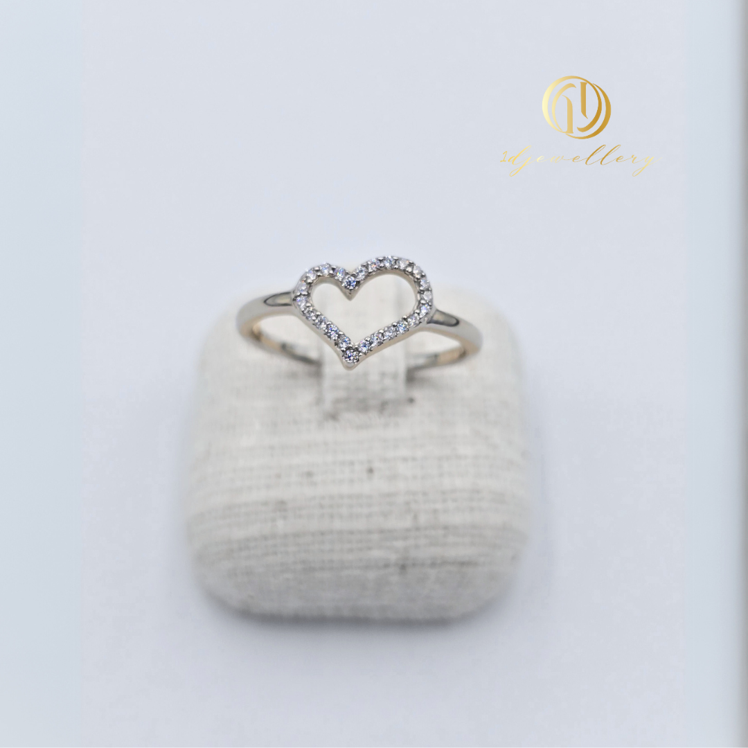 1D Jewellery แหวนเงินแท้ 925 พลอยแท้ ชุบโรเดียม 💖✨ แหวน Open Heart – หัวใจแห่งความรักและเสน่ห์ ✨💖