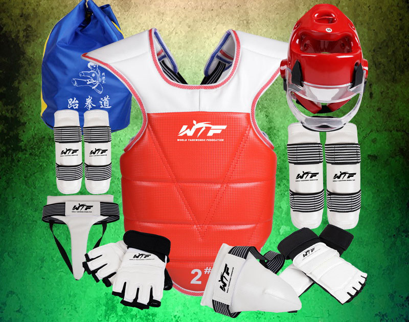 ชุดเกราะอุปกรณ์ป้องกันเทควันโด WORLD ทั้งชุด+หน้ากาก