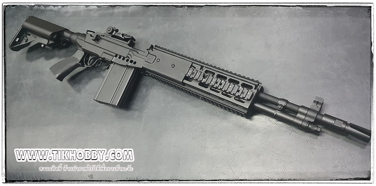 ปืนอัดลม ระบบไฟฟ้า รุ่น M14 EBR หน้าสั้น Cyma032EBR สีดำ ท้ายเครน