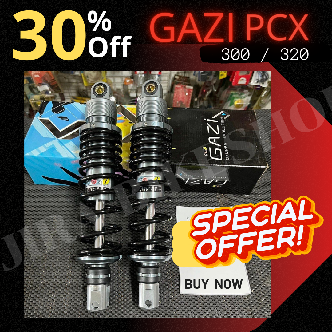 โช๊คGAZI SUPREME RX (Aerox / PCX / Nmax ) 320mm.แท้100% ปรับรีบราว ปรับสปริงได้ มีอุปกรณ์ให้ในกล่อง โช้คแก๊สซี่ โช๊คGazi