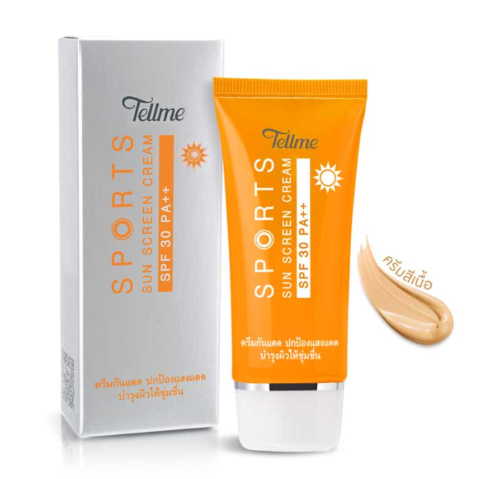 tellme sport sunscreen cream spf30 pa++ เท็ลมี สปอร์ต ซันสกรีน ครีม SPF30 PA++