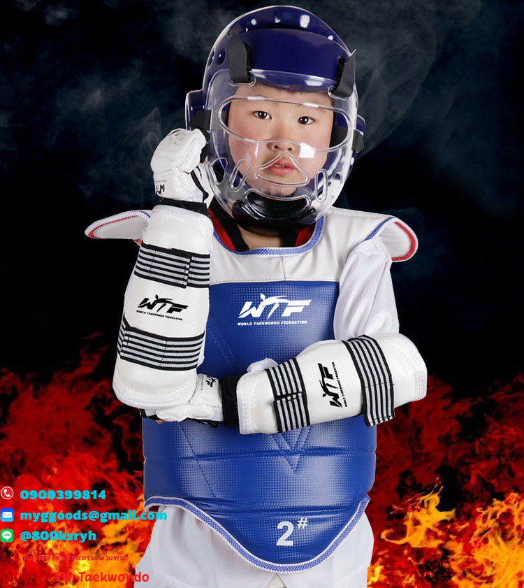 ชุดเกราะอุปกรณ์ป้องกันเทควันโด WORLD ทั้งชุด+หน้ากาก