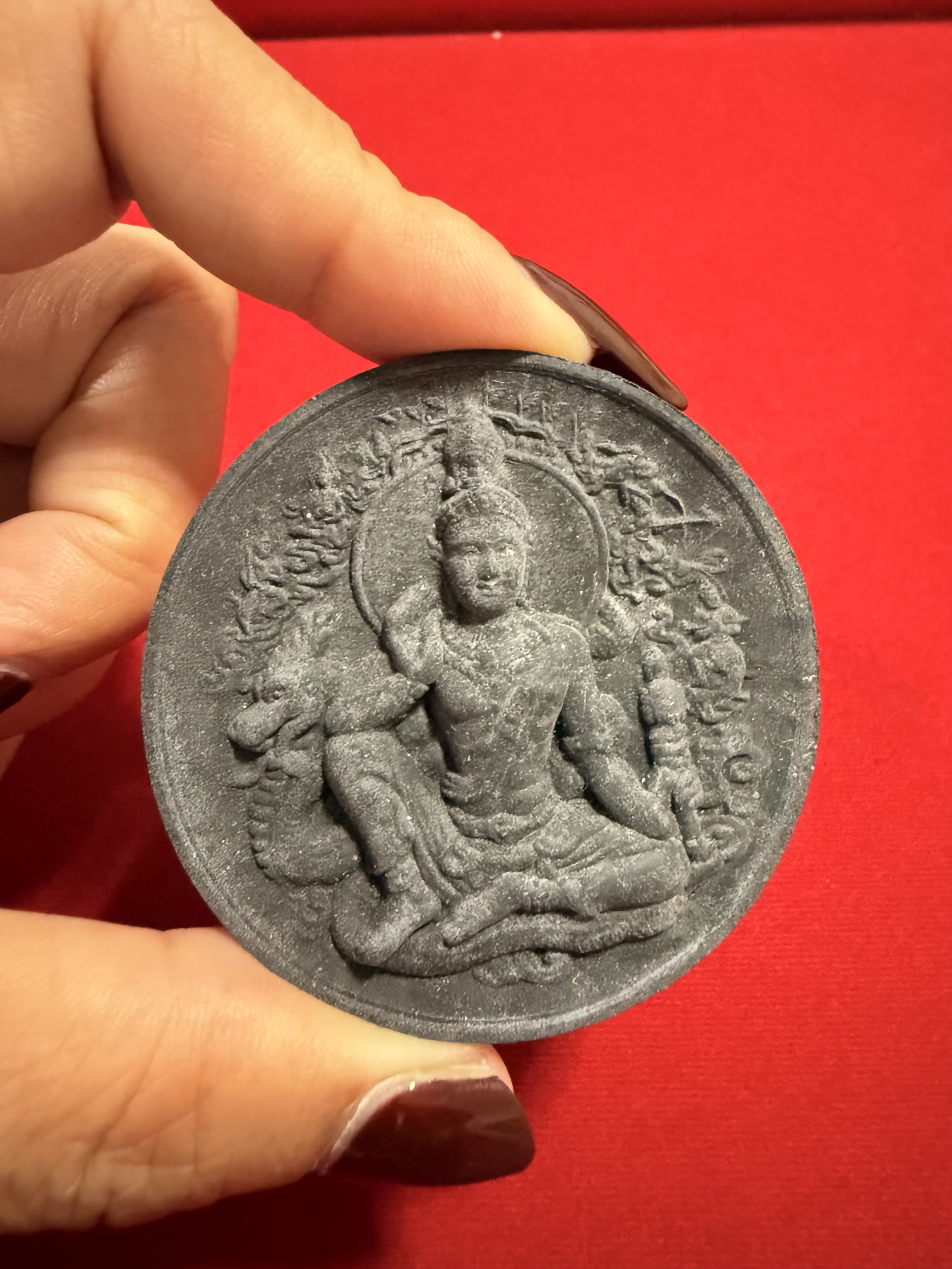 จตุคามรามเทพ รุ่นพุทธภูมิ เนื้อกากยายักษ์ หลังตะกรุดทองคำ1ดอก