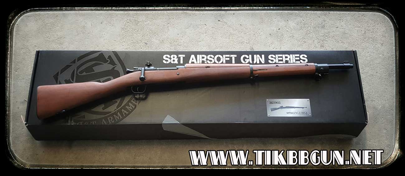 ปืนอัดลมเบาแบบชักยิงทีล่ะนัด รุ่น 1903 เหล็กจริง ไม้แท้