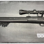 ปืนอัดลมเบาแบบชักยิงทีล่ะนัด รุ่น M24 (SW04KB) Snow Wolf ครบชุด สีดำ แบบท่อเจาะระบาย Up grade กล่องน้ำตาล