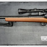 ปืนอัดลมเบาแบบชักยิงทีล่ะนัด รุ่น MB03 พานท้ายไม้แท้ลำกล้องสีดำบิดเกลียว ครบชุด Up gade จาก WELL