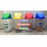 ถังขยะใสทรงหกเหลี่ยม 56 ลิตร(มีตัวต่อที่ฝา)