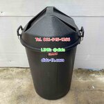 ถังขยะทรงกลม ฝาแกว่ง 100 ลิตร สีดำ