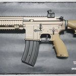 ปืนอัดลมไฟฟ้า Hk416D จาก E and C รุ่น EC102S สีแทน