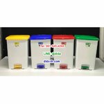 ถังขยะแยกประเภท เท้าเหยียบ ทรงเหลี่ยม 42 ลิตร