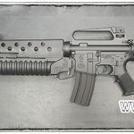 ปืนอัดลม ไฟฟ้า จาก E&C รุ่น 708 S1 (M16A2+M203 Long ยึดราง)