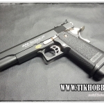 ปืนอัดลม ระบบแก๊สโบลว์แบล็ค รุ่น Hicapa 5.1 สีดำ+เงิน ระบบแก๊สทั่วไป Golden Eagle (3302)