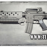 ปืนไฟฟ้า จาก E&C รุ่น 702S4 (UpGrade) CyberGun หรือ M16A1+M203 (ไม่รวมลูกM203)